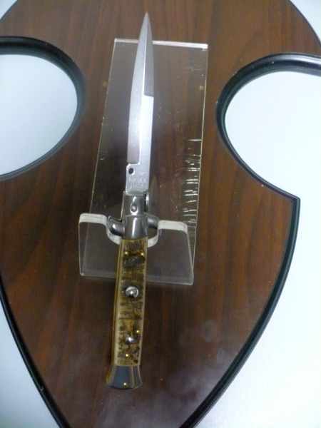 Frank Beltrame , italian stiletto - 23 cm , corno di ariete - lama baionetta , modello FB 23/63B - 7