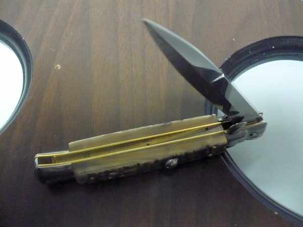 Frank Beltrame , italian stiletto - 23 cm , corno di ariete - lama baionetta , modello FB 23/63B - 7
