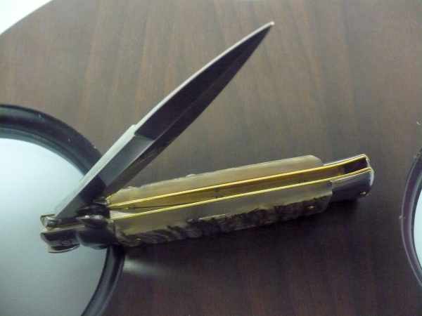 Frank Beltrame , italian stiletto - 23 cm , corno di ariete - lama baionetta , modello FB 23/63B - 7