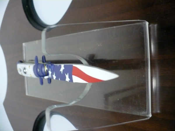 Frank Beltrame italian stiletto-23 cm imitazione di madreperla,baionetta con bandiera americana , edizione limitata - numero 15/26