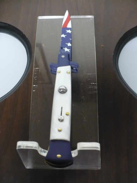 Frank Beltrame italian stiletto-23 cm imitazione di madreperla,baionetta con bandiera americana , edizione limitata - numero 40/26