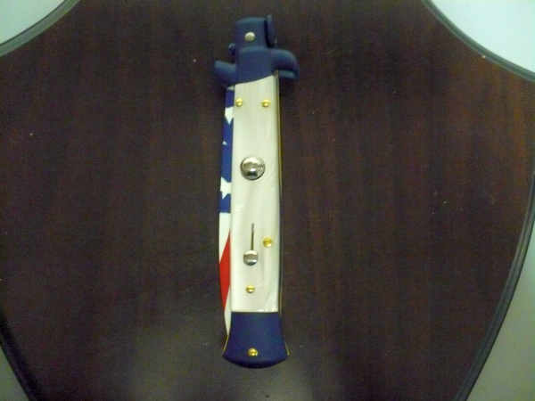 Frank Beltrame italian stiletto-23 cm imitazione di madreperla,baionetta con bandiera americana , edizione limitata - numero 50/26