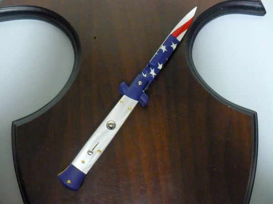Frank Beltrame italian stiletto-23 cm imitazione di madreperla,baionetta con bandiera americana , edizione limitata - numero 50/26
