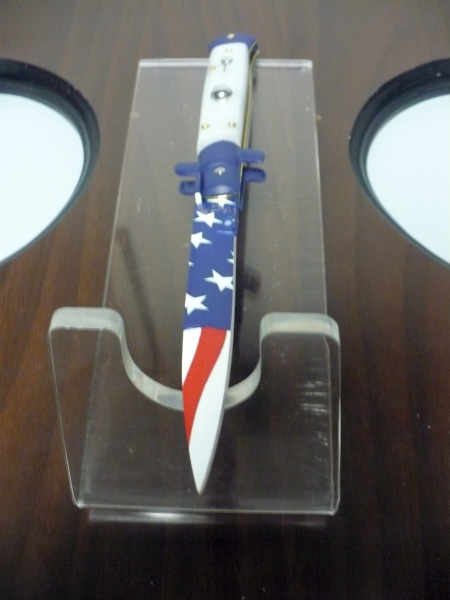 Frank Beltrame italian stiletto-23 cm imitazione di madreperla,baionetta con bandiera americana , edizione limitata - numero 50/26