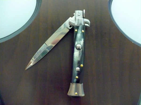 Italian stiletto - pugnale Frank Beltrame - 23 cm - corno di bufalo brasiliano , lama baionetta  -  FB 23/09B - 8