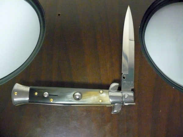 Italian stiletto - pugnale Frank Beltrame - 23 cm - corno di bufalo brasiliano , lama baionetta- FB 23/09B -12