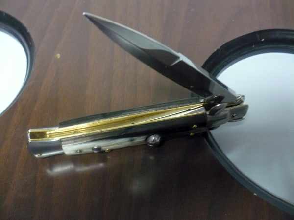 Italian stiletto - pugnale Frank Beltrame - 23 cm - corno di bufalo brasiliano , lama baionetta  -  FB 23/09B - 2