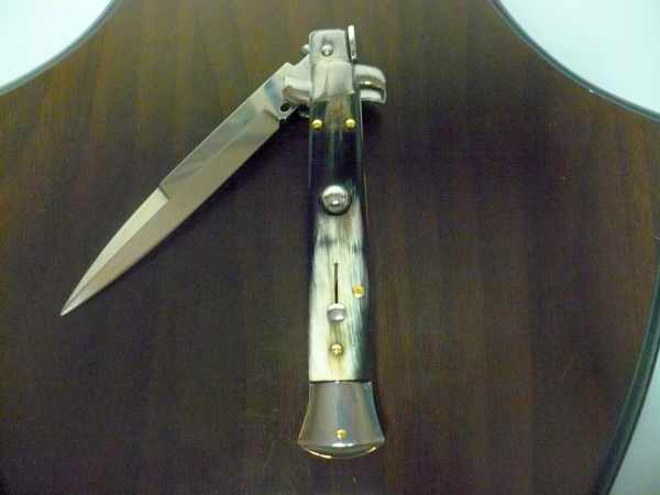 Italian stiletto - pugnale Frank Beltrame - 23 cm - corno di bufalo brasiliano , lama baionetta  -  FB 23/09B - 2