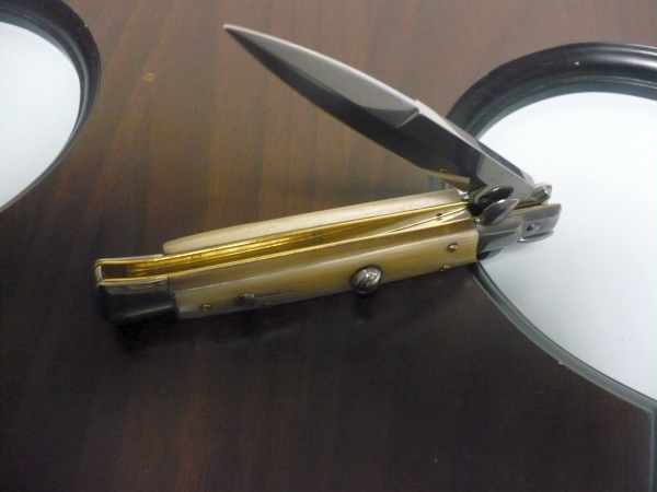 Italian stiletto - pugnale Frank Beltrame - 23 cm - corno di bufalo chiaro, lama baionetta - FB 23/48B - 2