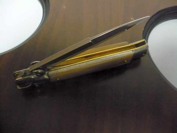 Italian stiletto - pugnale Frank Beltrame - 23 cm -corno di bufalo chiaro- lama baionetta  FB 23/48B - 5