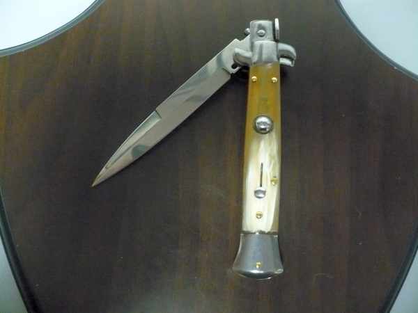 Italian stiletto - pugnale Frank Beltrame - 23 cm -corno di bufalo chiaro- lama baionetta  FB 23/48B - 5