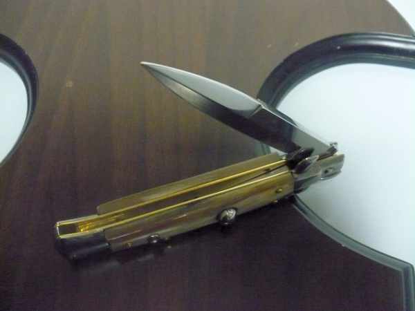 Italian stiletto - pugnale Frank Beltrame - 23 cm -corno di bufalo chiaro- lama baionetta  FB 23/48B - 4