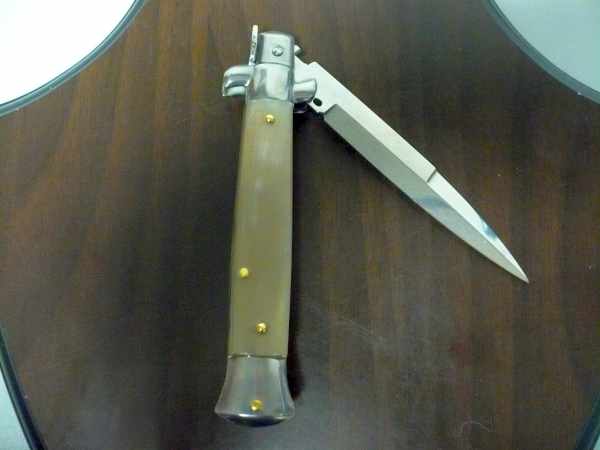 Frank Beltrame - italian stiletto , pugnale - 23 cm - corno di bufalo chiaro - lama baionetta - moddello FB 23/48B -8