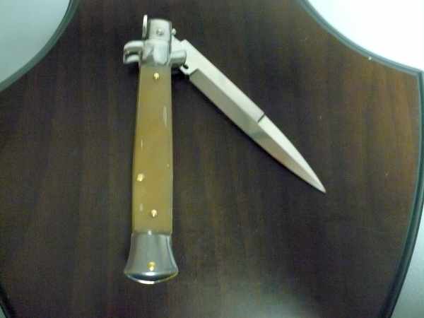 Italian stiletto - pugnale Frank Beltrame - 23 cm -corno di bufalo chiaro- lama baionetta  FB 23/48B - 4