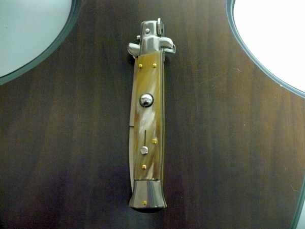 Italian stiletto - pugnale Frank Beltrame - 23 cm - corno di bufalo chiaro , lama baionetta-  FB 23/48B - 3