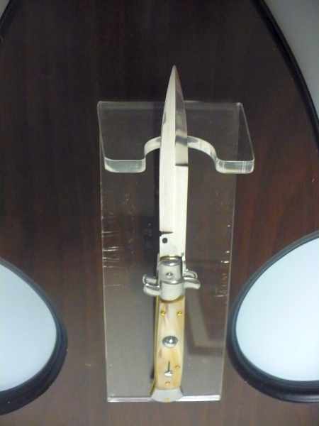 Frank Beltrame - italian stiletto , pugnale - 23 cm - corno di bufalo chiaro - lama baionetta - moddello FB 23/48B -9