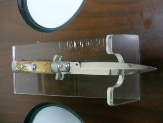 Italian stiletto - pugnale Frank Beltrame - 23 cm - corno di bufalo chiaro , lama baionetta-  FB 23/48B - 3