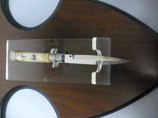 Frank Beltrame - italian stiletto , pugnale - 23 cm - corno di bufalo chiaro - lama baionetta - moddello FB 23/48B -8