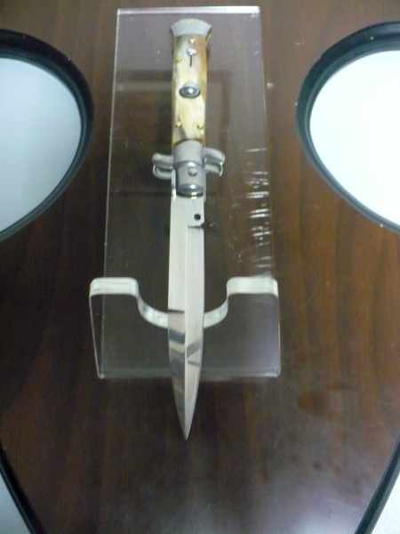 Italian stiletto - pugnale Frank Beltrame - 23 cm -corno di bufalo chiaro- lama baionetta  FB 23/48B - 4