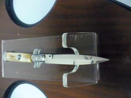 Frank Beltrame -italian stiletto, pugnale- 23 cm- corno di bufalo chiaro , lama baionetta -modello FB 23/48B -6
