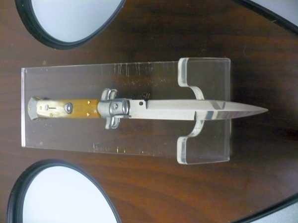 Italian stiletto - pugnale Frank Beltrame - 23 cm -corno di bufalo chiaro- lama baionetta  FB 23/48B - 5