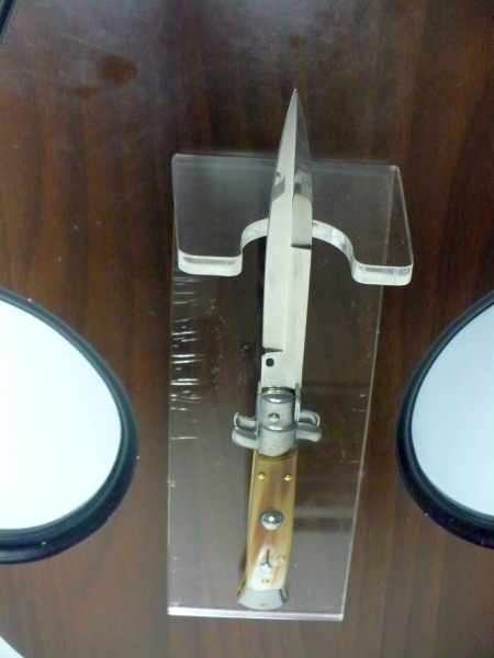 Frank Beltrame - italian stiletto , pugnale - 23 cm - corno di bufalo chiaro - lama baionetta - moddello FB 23/48B -1