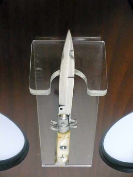 Frank Beltrame - italian stiletto , pugnale - 23 cm - corno di bufalo chiaro - lama baionetta - moddello FB 23/48B -8