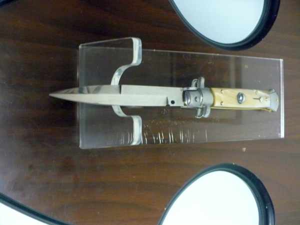 Italian stiletto - pugnale Frank Beltrame - 23 cm - corno di bufalo chiaro, lama baionetta - FB 23/48B - 2