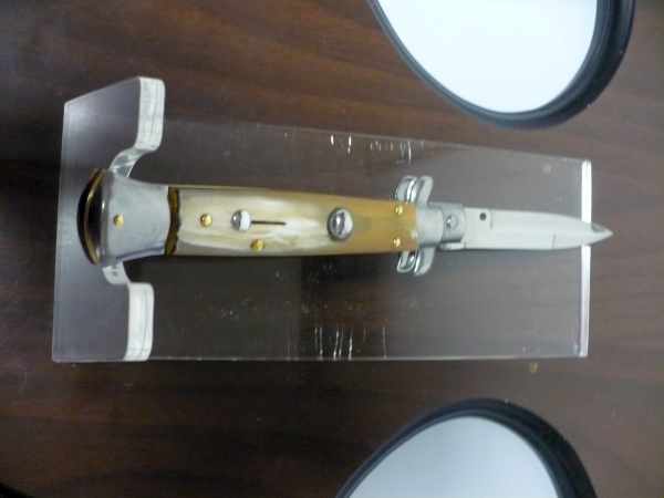 Italian stiletto - pugnale Frank Beltrame - 23 cm -corno di bufalo chiaro- lama baionetta  FB 23/48B - 5