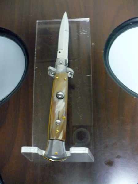 Italian stiletto - pugnale Frank Beltrame - 23 cm - corno di bufalo chiaro , lama baionetta-  FB 23/48B - 3