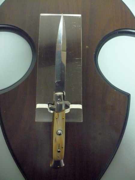 Frank Beltrame - italian stiletto , pugnale - 23 cm - corno di bufalo chiaro - lama baionetta - moddello FB 23/48B -9