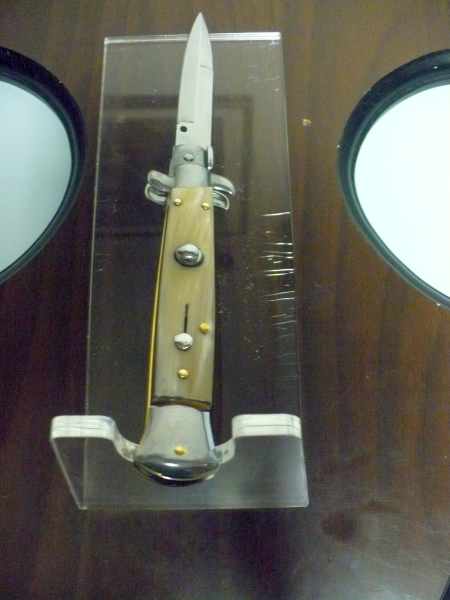 Italian stiletto - pugnale Frank Beltrame - 23 cm - corno di bufalo chiaro, lama baionetta - FB 23/48B - 2