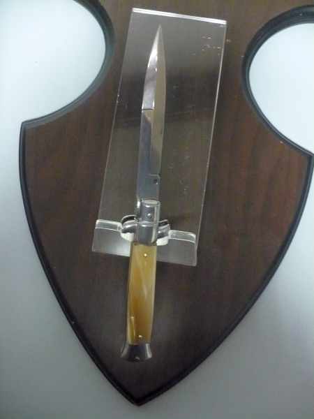 Italian stiletto - pugnale Frank Beltrame - 23 cm -corno di bufalo chiaro- lama baionetta  FB 23/48B - 5