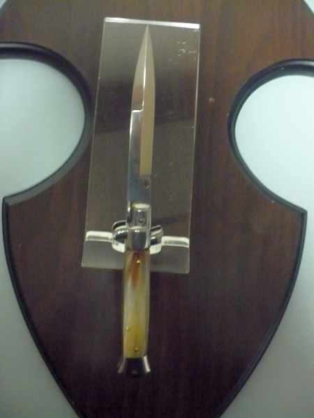 Frank Beltrame - italian stiletto , pugnale - 23 cm - corno di bufalo chiaro - lama baionetta - moddello FB 23/48B -9