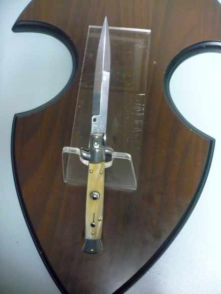 Italian stiletto - pugnale Frank Beltrame - 23 cm - corno di bufalo chiaro, lama baionetta - FB 23/48B - 2