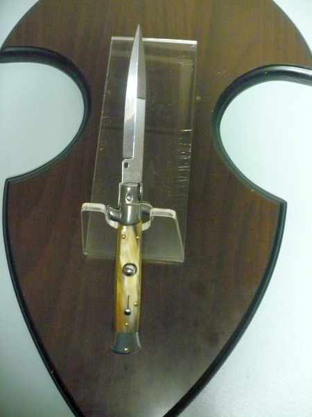 Italian stiletto - pugnale Frank Beltrame - 23 cm -corno di bufalo chiaro- lama baionetta  FB 23/48B - 4