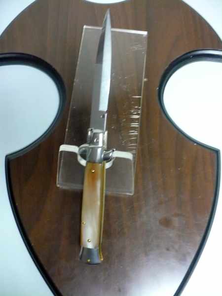 Frank Beltrame - italian stiletto , pugnale - 23 cm - corno di bufalo chiaro - lama baionetta - moddello FB 23/48B -1