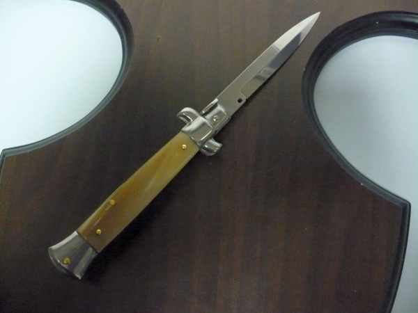 Italian stiletto - pugnale Frank Beltrame - 23 cm -corno di bufalo chiaro- lama baionetta  FB 23/48B - 5