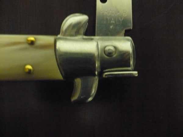 Frank Beltrame - italian stiletto , pugnale - 23 cm - corno di bufalo chiaro - lama baionetta - moddello FB 23/48B -9