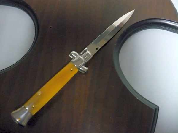 Italian stiletto - pugnale Frank Beltrame - 23 cm - corno di bufalo chiaro , lama baionetta-  FB 23/48B - 3