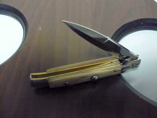 Frank Beltrame - italian stiletto , pugnale - 23 cm - corno di bufalo chiaro - lama baionetta - moddello FB 23/48B -9