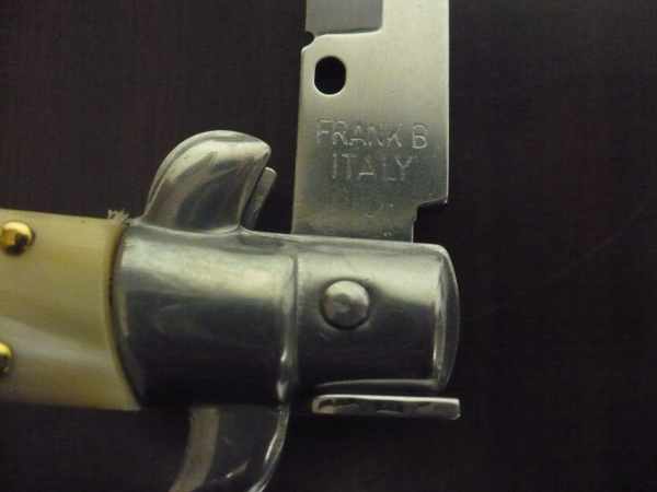 Frank Beltrame - italian stiletto , pugnale - 23 cm - corno di bufalo chiaro - lama baionetta - moddello FB 23/48B -8