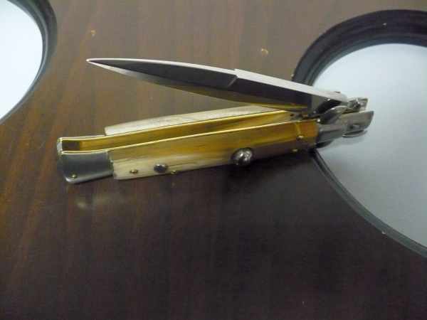 Italian stiletto - pugnale Frank Beltrame - 23 cm -corno di bufalo chiaro- lama baionetta  FB 23/48B - 5