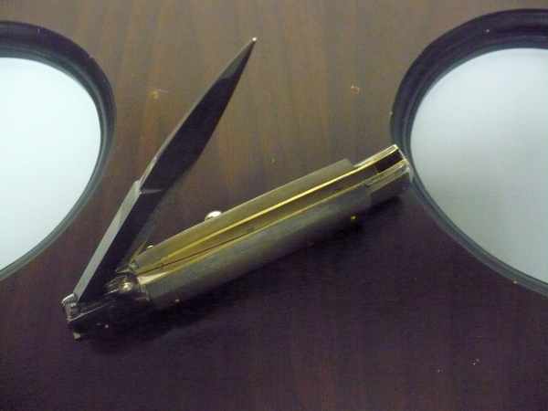 Picklock - Frank Beltrame - Italian stiletto -pugnale 23cm, lama baionetta- corno di bufalo chiaro FB  P23/48 - 8