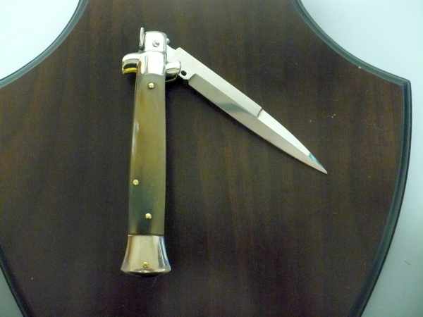 Picklock - Frank Beltrame - Italian stiletto -pugnale 23cm, lama baionetta- corno di bufalo chiaro FB  P23/48 - 8