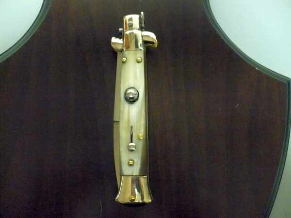 Picklock - Frank Beltrame - Italian stiletto -pugnale 23cm, lama baionetta- corno di bufalo chiaro FB  P23/48 - 8
