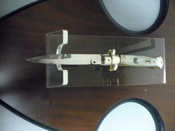 Picklock - Frank Beltrame - Italian stiletto -pugnale 23cm, lama baionetta- corno di bufalo chiaro FB  P23/48 - 8