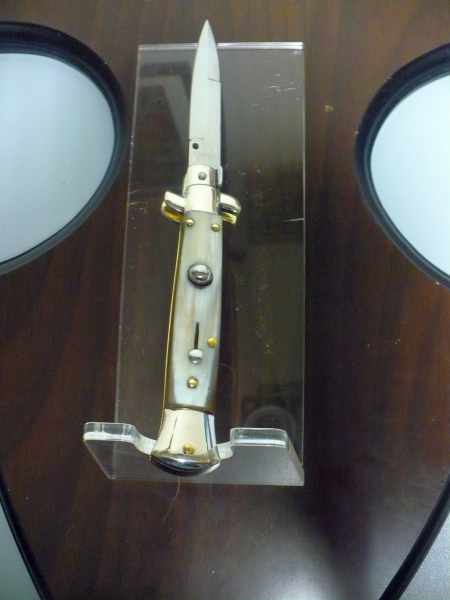 Picklock - Frank Beltrame - Italian stiletto -pugnale 23cm, lama baionetta- corno di bufalo chiaro FB  P23/48 - 8