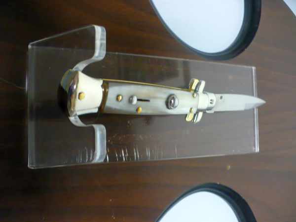 Picklock - Frank Beltrame - Italian stiletto -pugnale 23cm, lama baionetta- corno di bufalo chiaro FB  P23/48 - 8