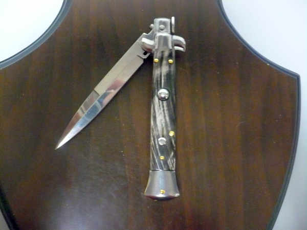Italian stiletto - pugnale Frank Beltrame - 23 cm -corno di bufalo scuro , lama baionetta-  FB 23/58B -6